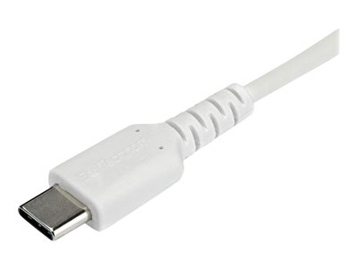 StarTech.com StarTech 1m USB C Charging Cable, Durable Fast Charge & Sync USB 2.0 Type C to USB C Laptop Charger Cord, TPE Jacket Aramid Fiber M/M 60W White, Samsung S10, S20 iPad Pro MS Surface - Hea