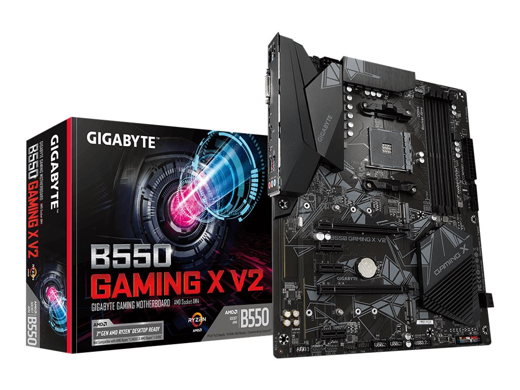 Gigabyte B550 GAMING X V2 - 1.0 - Motherboard - ATX - Socket AM4 - AMD B550 Chipsatz - USB 3.2 Gen 1, USB 3.2 Gen 2, USB-C Gen1 - Gigabit LAN - Onboard-Grafik (CPU erforderlich)HD Audio (8-Kanal)