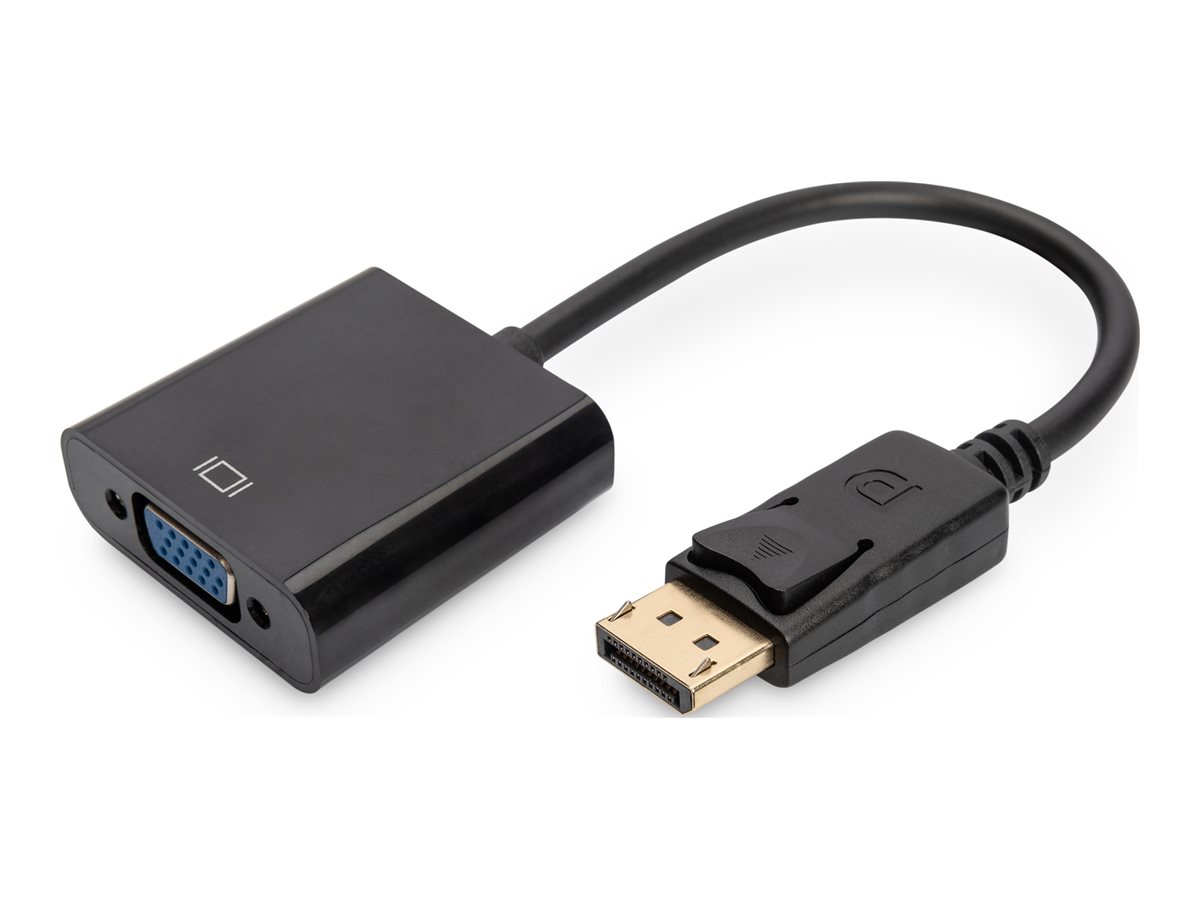 DIGITUS DisplayPort Adapter / Konverterzu HD-15 (VGA) (W) - 15 cm - geformt - Schwarz