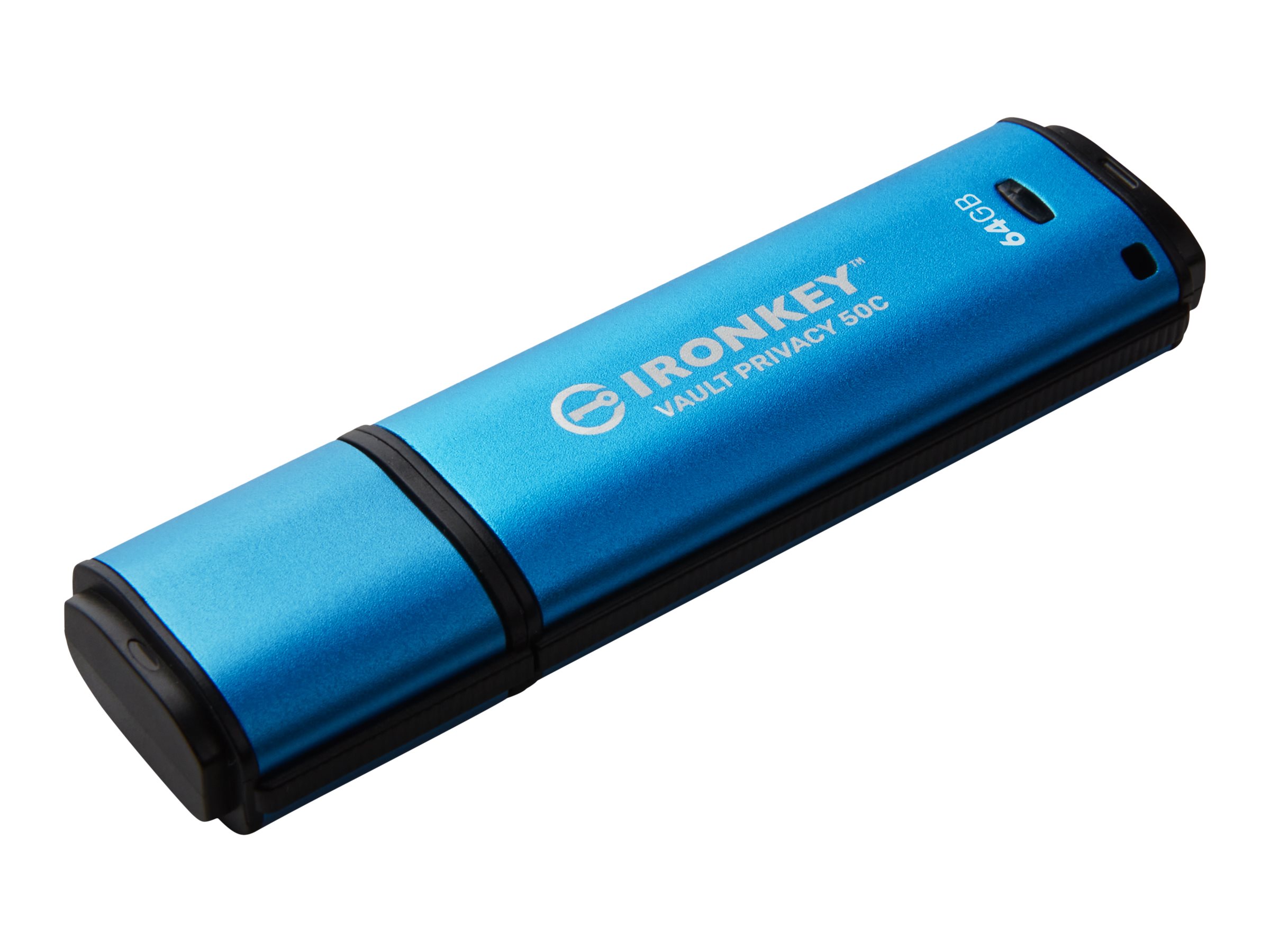 Kingston IronKey Vault Privacy 50C - USB-Flash-Laufwerkverschlüsselt - 64 GB - USB-C 3.2 Gen 1 - TAA-konform