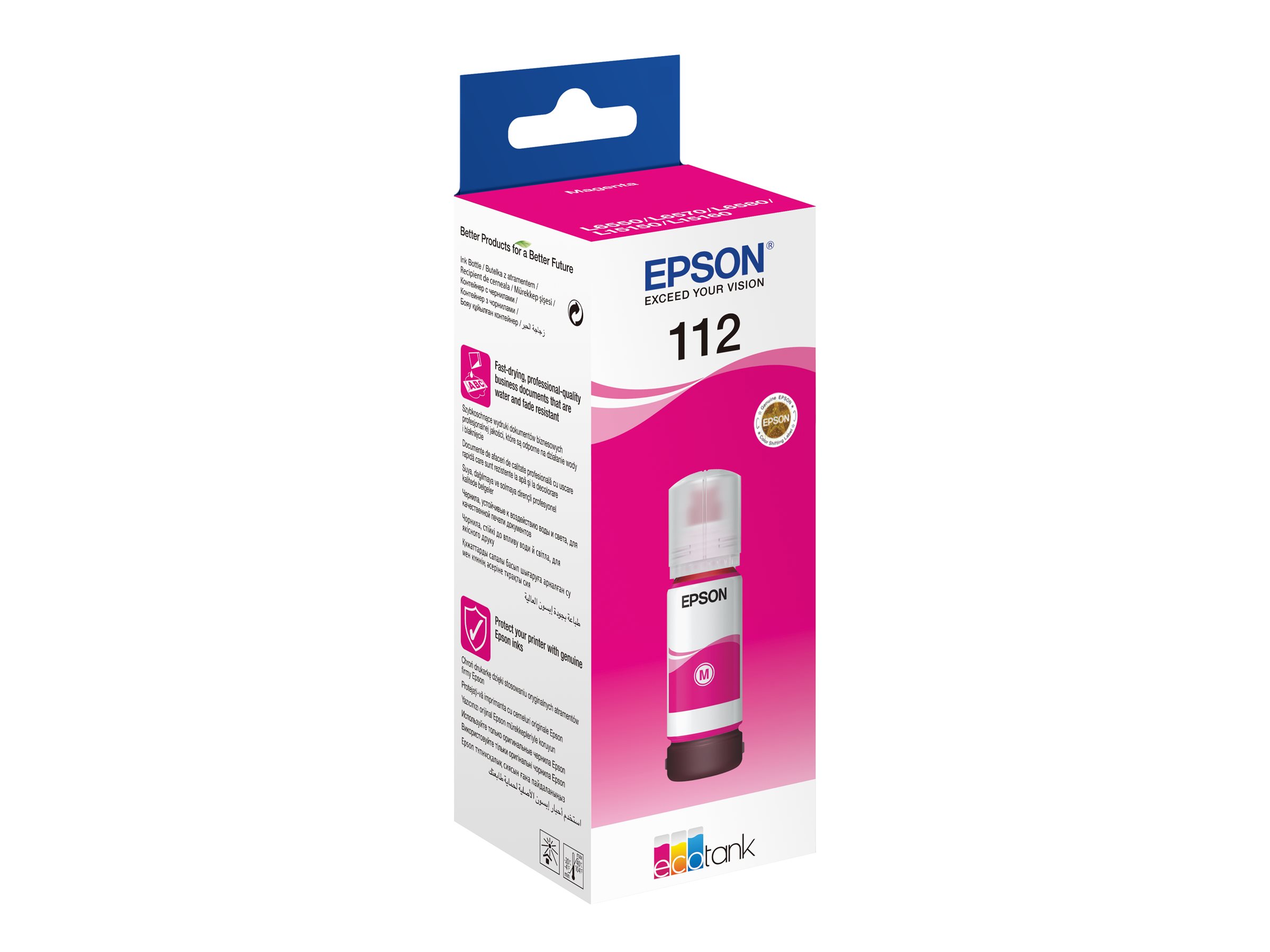 Epson EcoTank 112 - 70 ml - Magenta - originalNachfülltinte - für EcoTank L11160 - L15150 - L15160 - L6460 - L6490 - L6550 - L6570 - L6580; EcoTank Pro L15180