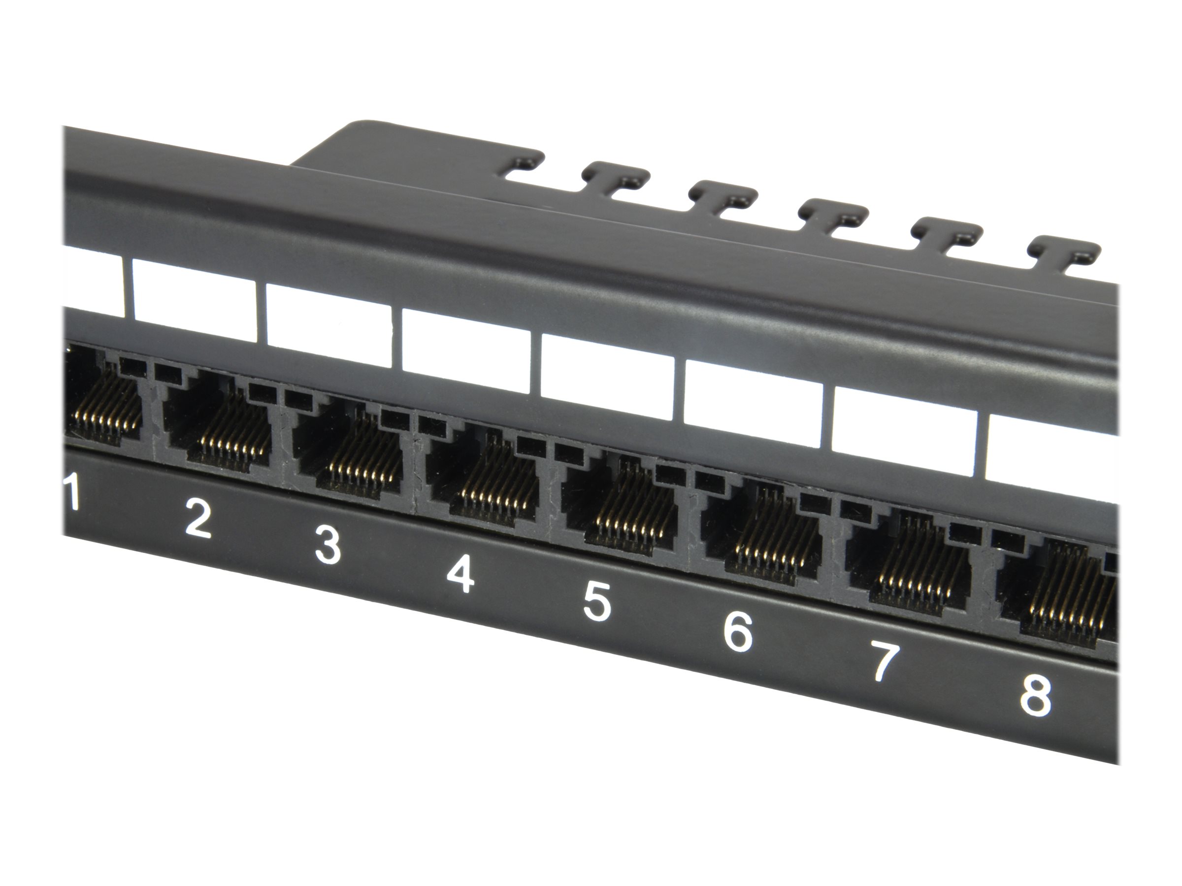 Equip Pro - Patch Panel - CAT 6 - RJ-45 X 24 - Schwarz - 1U - 48.3 cm (19")24-Port Cat.6 Ungeschirmtes Patch Panel - Schwarz