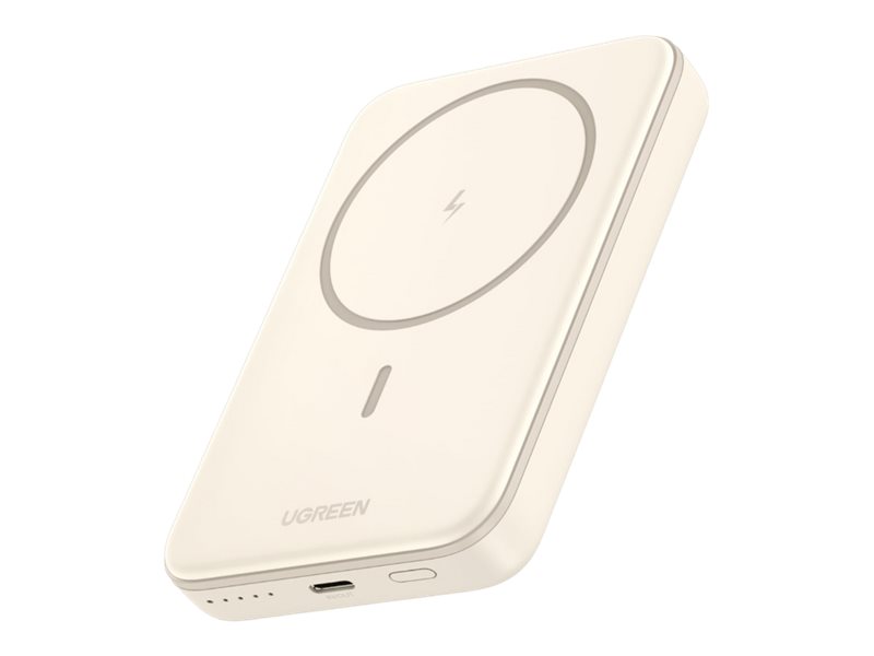 Ugreen Induktive Power Bank - magnetisch - 10000 mAh - 37 Wh - 20 Watt - 3 A - PD 3.0, PD 2.0, QC 3.0, QC 2.0, Apple 2.4A, USB BC 1.2 (24 pin USB-C)weiß