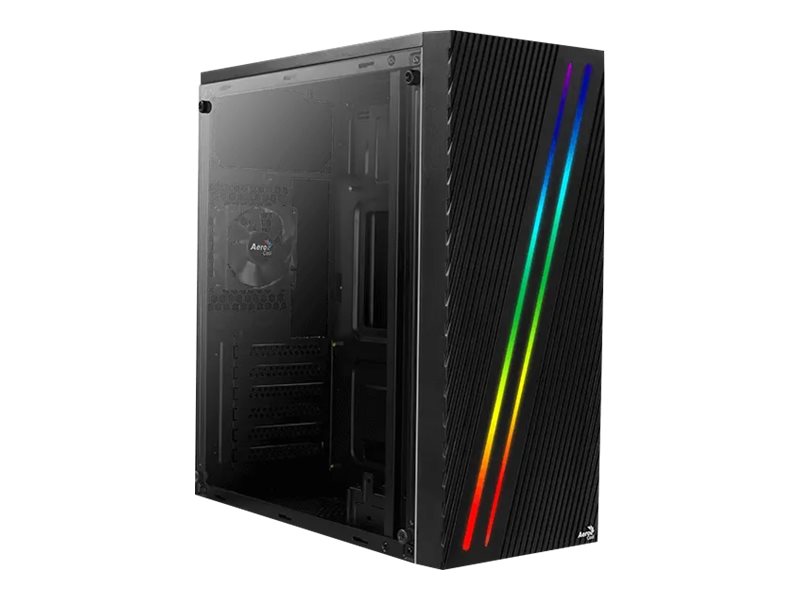 AEROCOOL ADVANCED TECHNOLOGIES AeroCool Streak - Tower - ATX - Seitenteil mit Fenster (Acryl)keine Spannungsversorgung (ATX) - Schwarz - USB/Audio