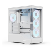 AEROCOOL ADVANCED TECHNOLOGIES Aerocool P500A-WT, Midi Tower, PC, Weiß, ATX, micro ATX, Mini-ITX, SPCC, Gehärtetes Glas, GamingMini-ITX - 2,5 " - USB Typ C