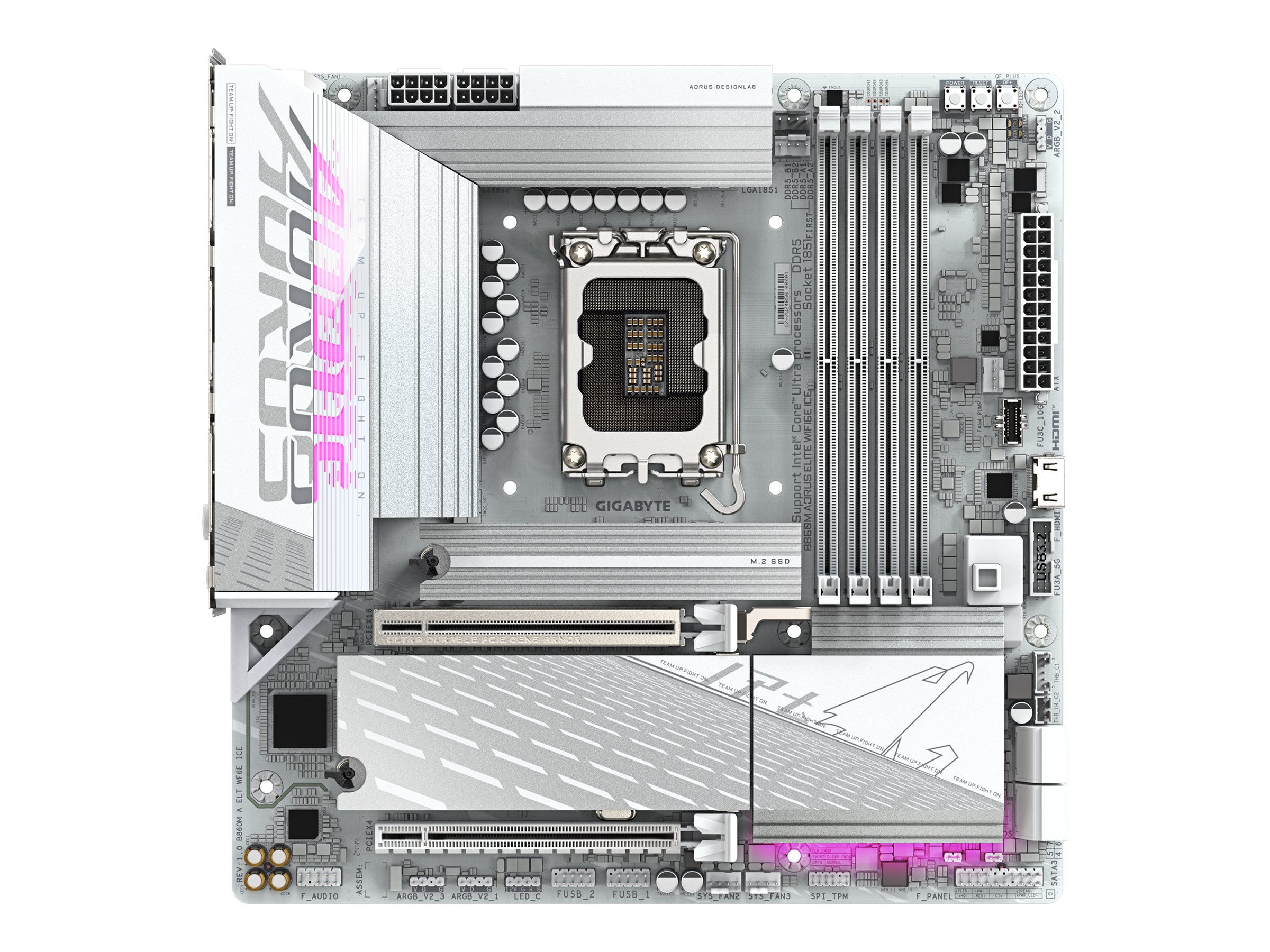 Gigabyte AORUS B860M ELITE WIFI6E ICE - Motherboard - micro ATX - LGA1851 Sockel - AMD B850 Chipsatz - USB4, USB-C 3.2 Gen2, USB 3.2 Gen 2, USB 3.2 Gen 1 - Bluetooth, Wi-Fi 6E, 2.5 Gigabit LAN - Onboa