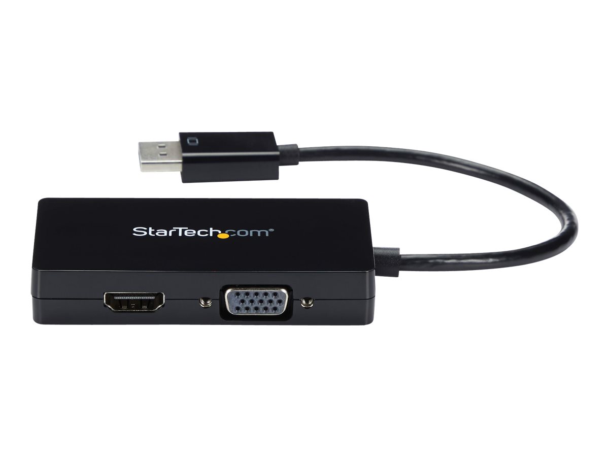 StarTech.com 3-in1 DisplayPort auf HDMI / DVI / VGA Adapter - DP zu VGA, DP zu HDMI, DP zu DVI Konverter - 1920x1200 / 1080p - Schwarz - Videoadapter - DisplayPort männlich zu HD-15 (VGA)DVI-D - HDMI