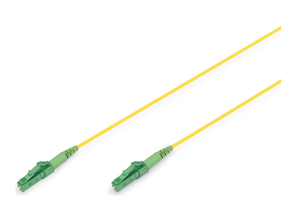 DIGITUS Glasfaser-Simplex-Patchkabel, Singlemode, LC/APC - LC/APC, 10 mzu LC/APC Einzelmodus (M) - 10 m - 2 mm - Glasfaser - Simplex - 9/125 Mikrometer - G.657.A2/OS2 - geschirmt - halogenfrei - Innen