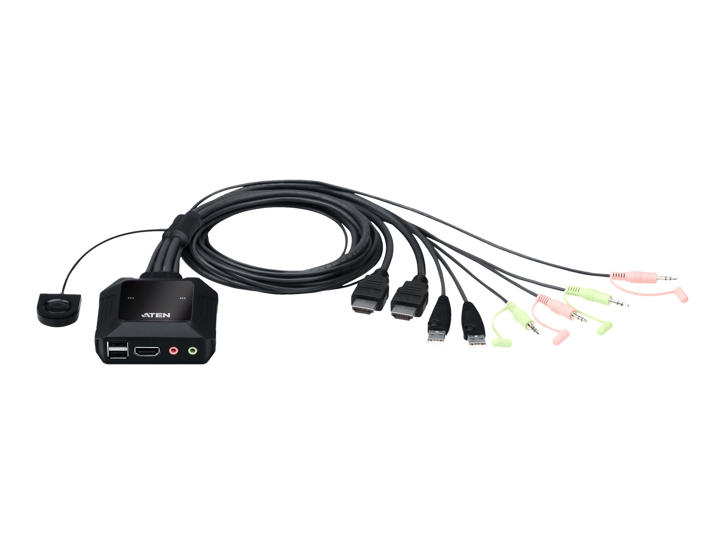 ATEN CS22H - KVM-/Audio-/USB-Switch - 2 x KVM/Audio/USB1 lokaler Benutzer - Desktop - für VanCryst VS182B - VS184B