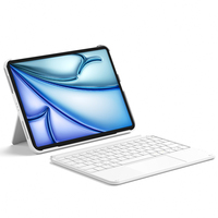 Inateck KB04122, QWERTZ, Touchpad, Apple, iPad Air 11 inch 7th Gen M3 2025 iPad Air 11 inch 6th Gen 2024 (A2902/A2903/A2904) iPad Air 10.9..., Weiß, Akkustand, Caps Lock, Ladend, StatusUltralight keyb