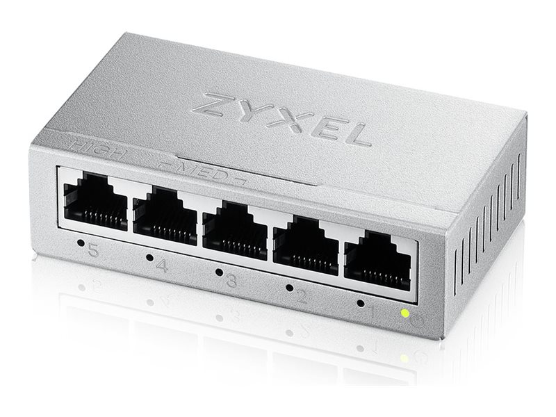 ZyXEL GS-100 series GS-105B - Version 5 - Switchunmanaged - 5 x 10/100/1000 - Desktop - wandmontierbar