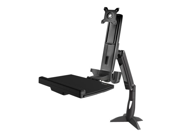 StarTech.com Startech Monitor Tischhalterung - Monitorarm für bis zu 24" Monitore - VESA Halterung - Höhenverstellbar - Befestigungskit (Bodenplatte, Spalte, Durchführungsplatte, Tastatur-Tablett, Unt