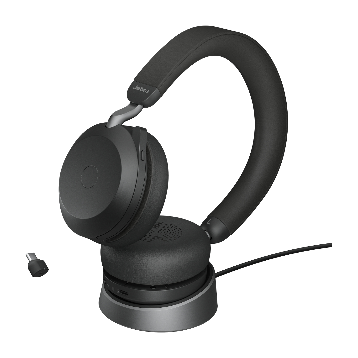 Jabra Evolve2 75 - Headset - On-Ear - Bluetoothkabellos - aktive Rauschunterdrückung - USB-C - Geräuschisolierung - Schwarz - Optimiert für UC