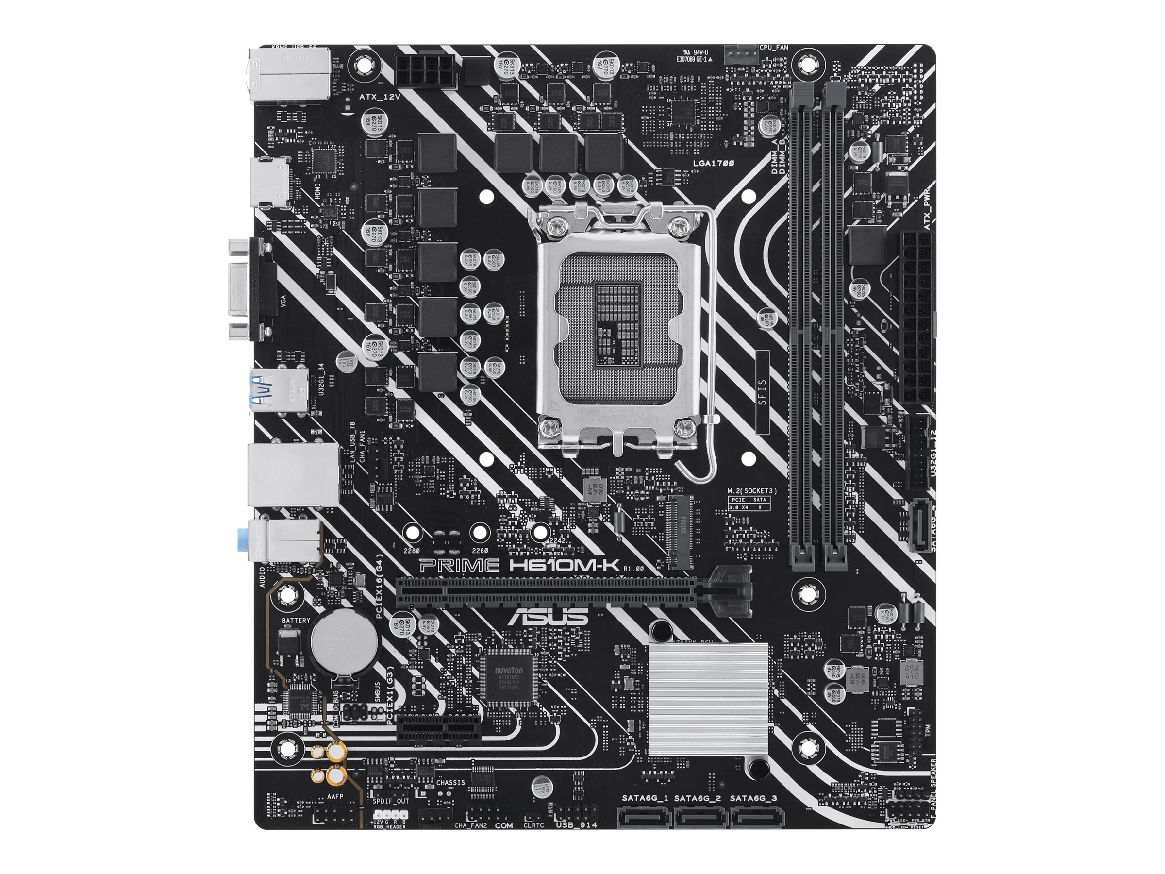 ASUS PRIME H610M-K - Motherboard - micro ATX - LGA1700 Sockel - H610 Chipsatz - USB 3.2 Gen 1 - Gigabit LAN - Onboard-Grafik (CPU erforderlich)HD Audio (8-Kanal)