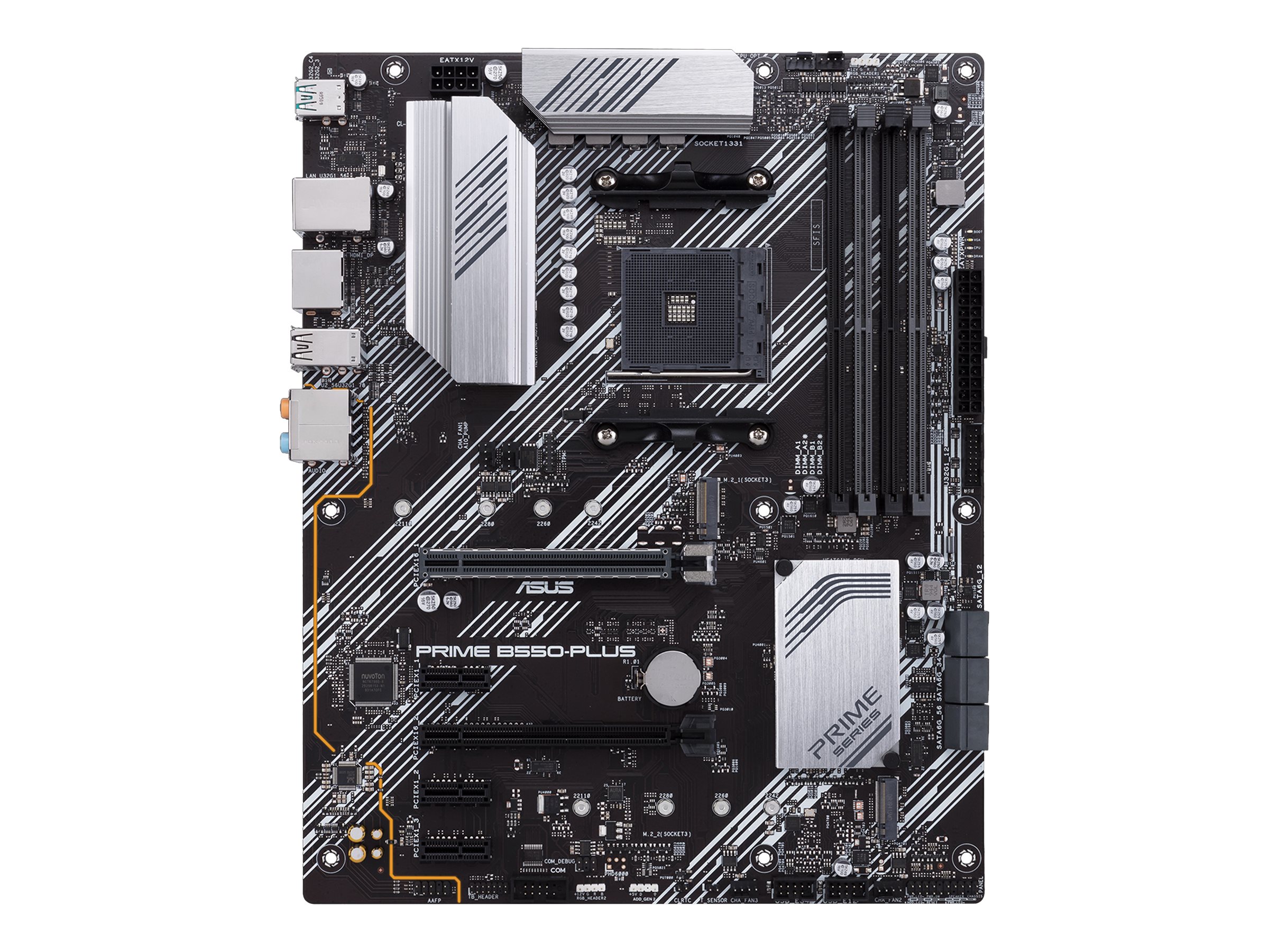 ASUS PRIME B550-PLUS - Motherboard - ATX - Socket AM4 - AMD B550 Chipsatz - USB-C Gen2, USB 3.2 Gen 1, USB 3.2 Gen 2 - Gigabit LAN - Onboard-Grafik (CPU erforderlich)HD Audio (8-Kanal)