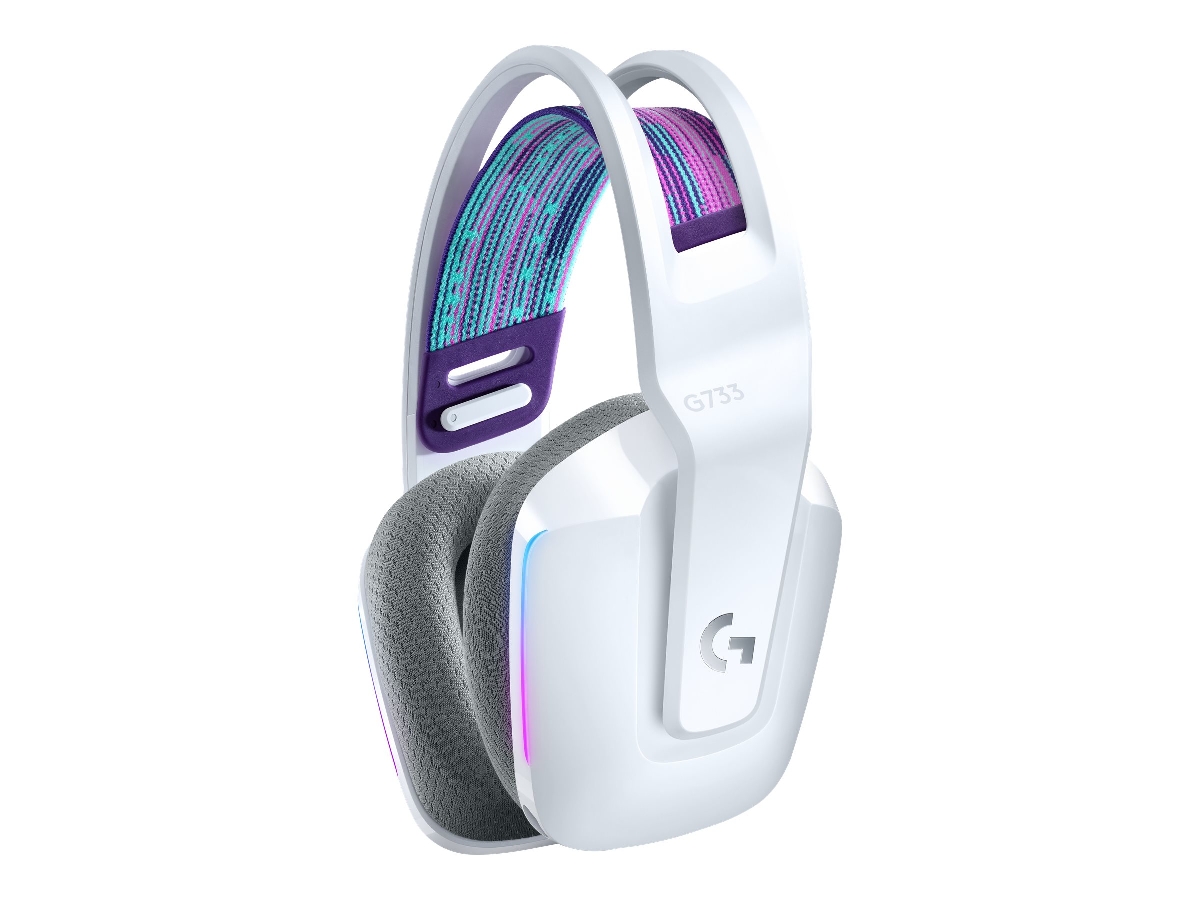 Logitech G G733 LIGHTSPEED Wireless RGB GamingHeadset - Headset - ohrumschließend - 2,4 GHz - kabellos - weiß
