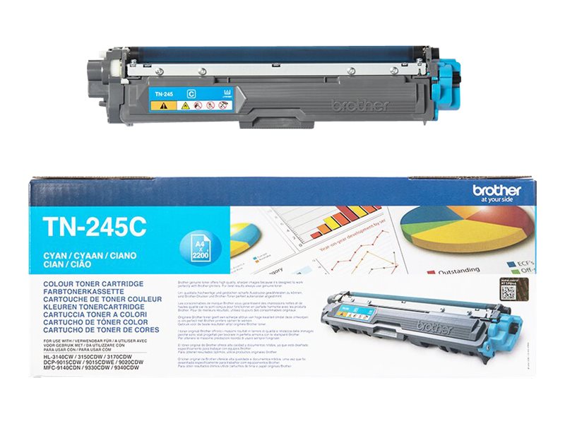 Brother TN245C - Hohe Ergiebigkeit - Cyan - originalTonerpatrone - für Brother DCP-9015CDW - DCP-9020CDN - DCP-9020CDW - HL-3150CDW - MFC-9140CDN