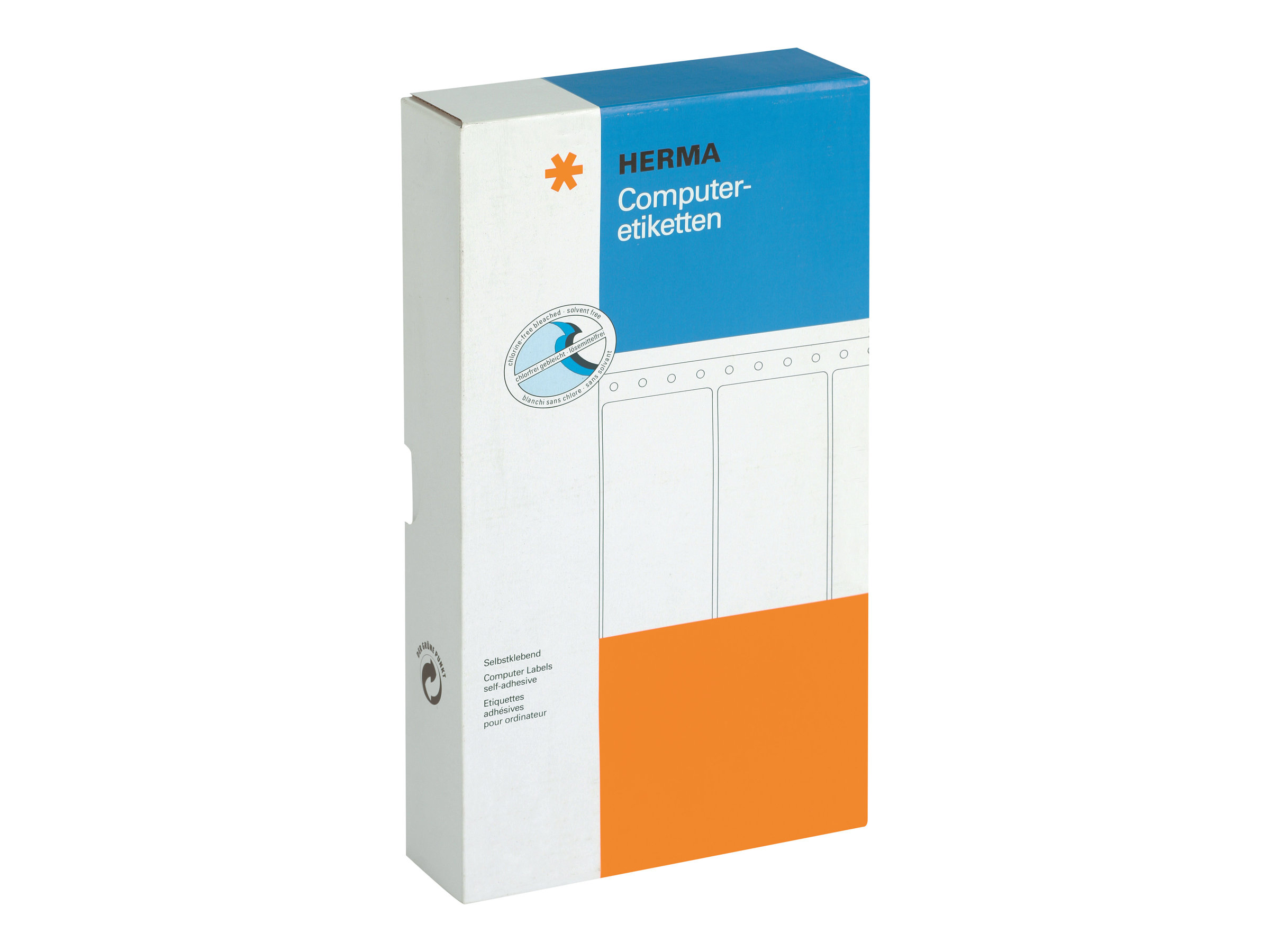 HERMA Computer labels - Papier - matt - permanentselbstklebend - perforiert - weiß - 147.32 x 99.2 mm 1000 Etikett(en) kontinuierliches Endlosetiketten