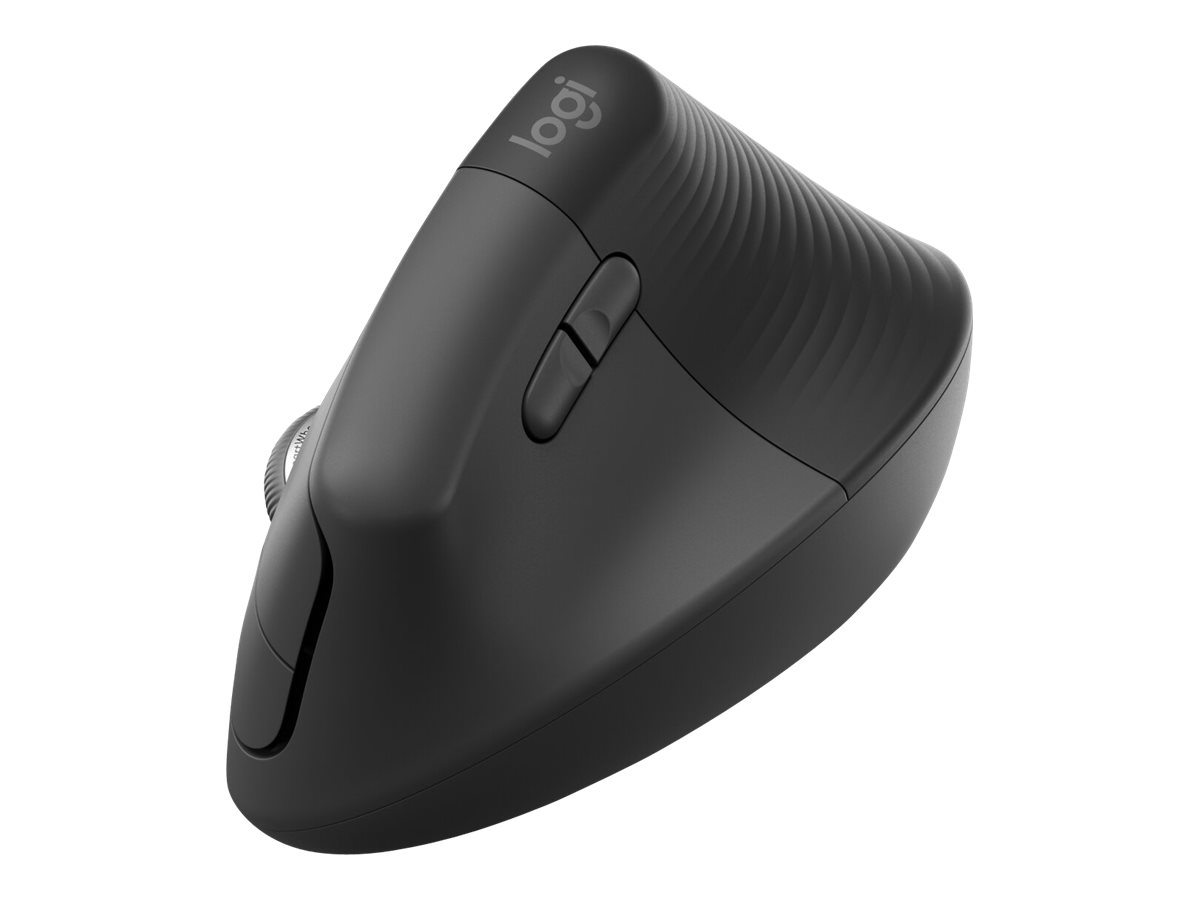 Logitech Lift for Business - Vertikale Mausergonomisch - 6 Tasten - kabellos - Bluetooth - 2.4 GHz - Logitech Logi Bolt USB-Empfänger - Graphite