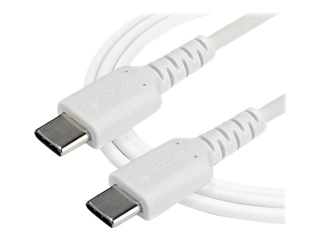 StarTech.com StarTech 2m USB-C Ladekabel - Langlebiges USB 2.0 Typ C zu USB C Datenübertragungs-/Schnellladekabel - TPE Mantel Aramidfaser M/M 60W Weiß - Samsung S10 S20 iPad Pro MS Surface (RUSB2AC2M