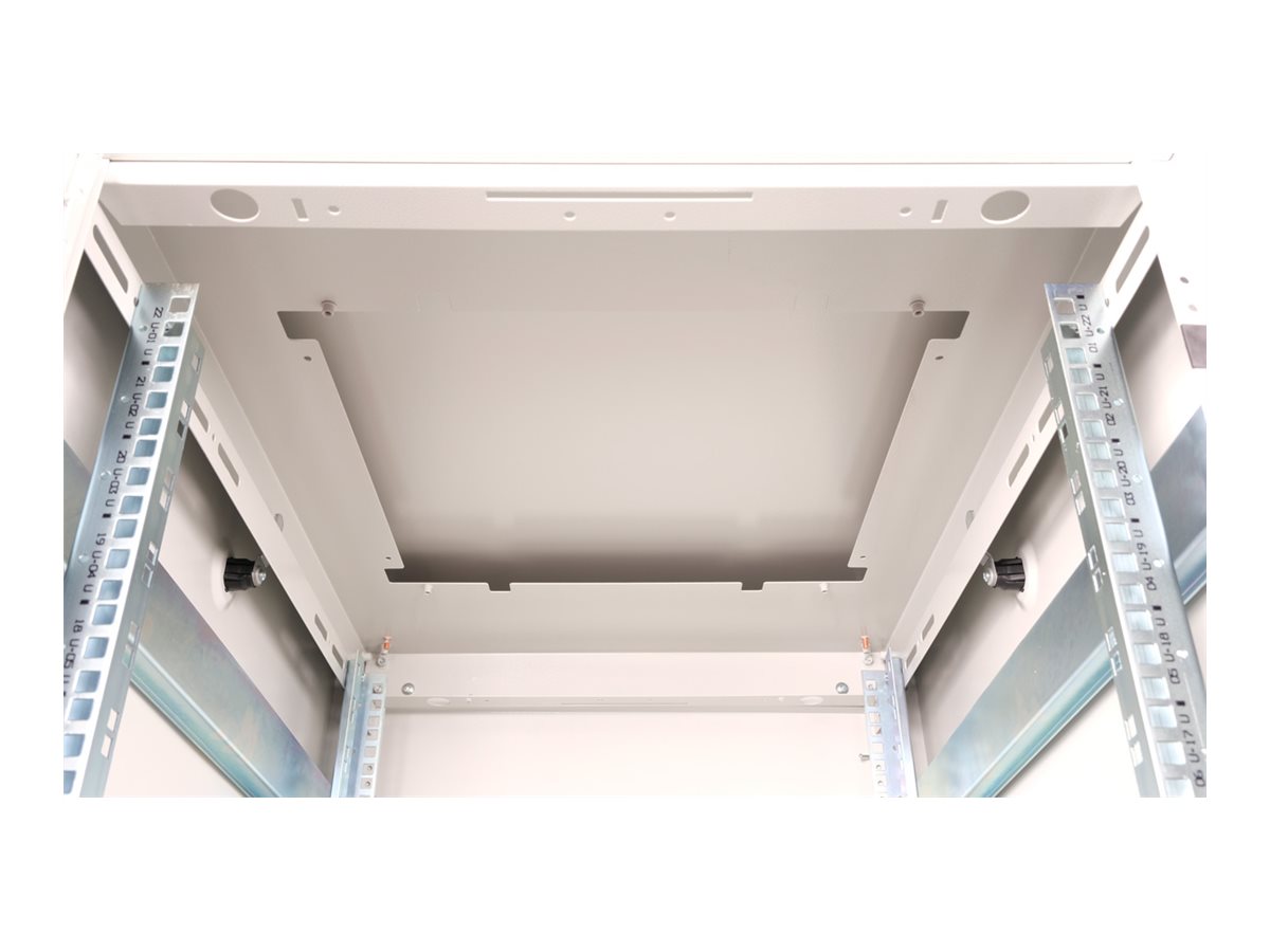 ROLINE Pro - Schrank Netzwerkschrank - mit Glastür, 600 x 800 mm (B x T)RAL 7035 - Hellgrau - 22U - 48.3 cm (19")