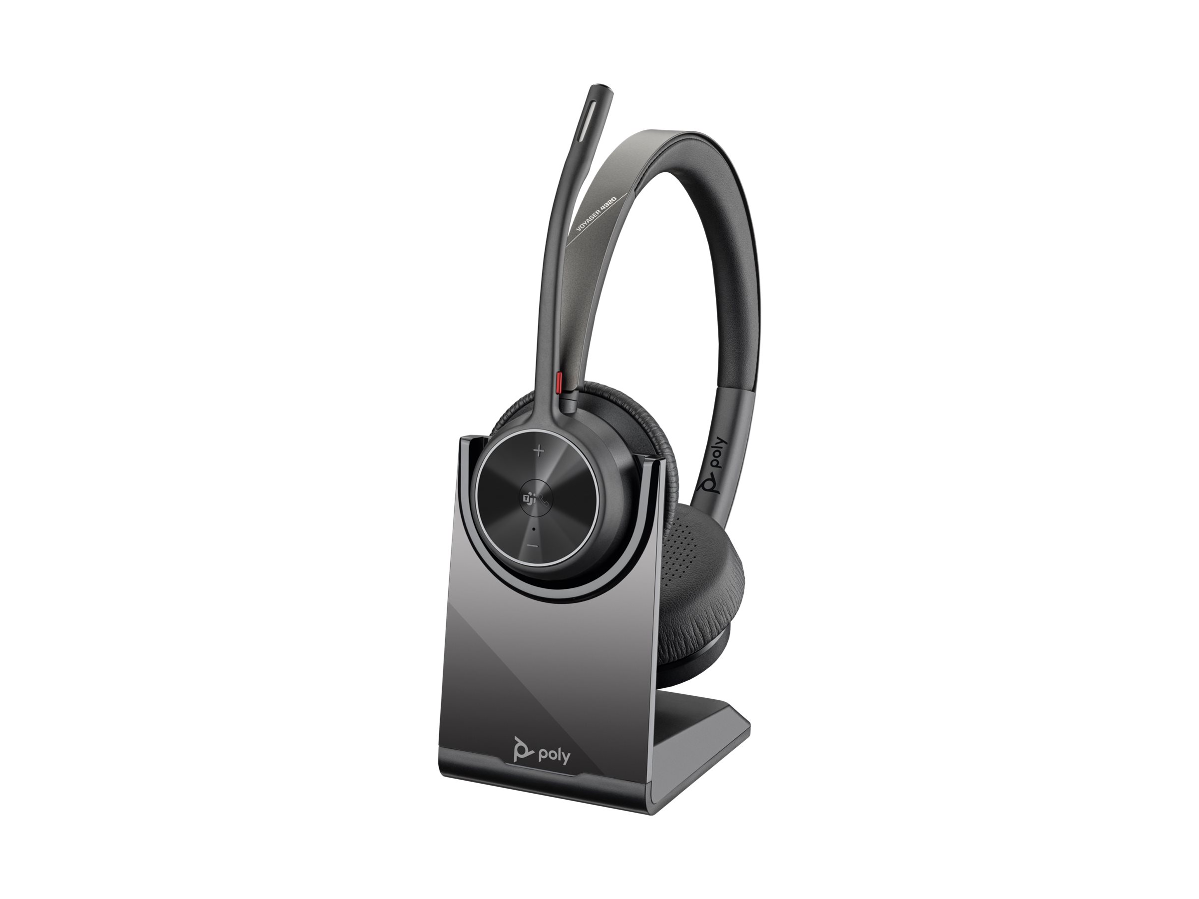 Poly HP Poly Voyager 4320-M - Headset - On-Ear - Bluetoothkabellos - kabelgebunden - USB-A über Bluetooth-Adapter - USB-A - Schwarz - Zertifiziert für Microsoft Teams - Zoom-zertifiziert