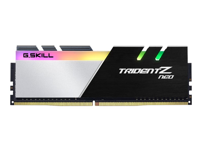 G.Skill TridentZ Neo Series - DDR4 - Kit - 32GB: 2 x 16 GB - DIMM 288-PIN - 3600 MT/s / PC4-28800 - CL18 - 1.35 V - ungepuffert - non-ECC - Brushed Black - Gebürstetes Aluminium / Schwarz - Silber pul
