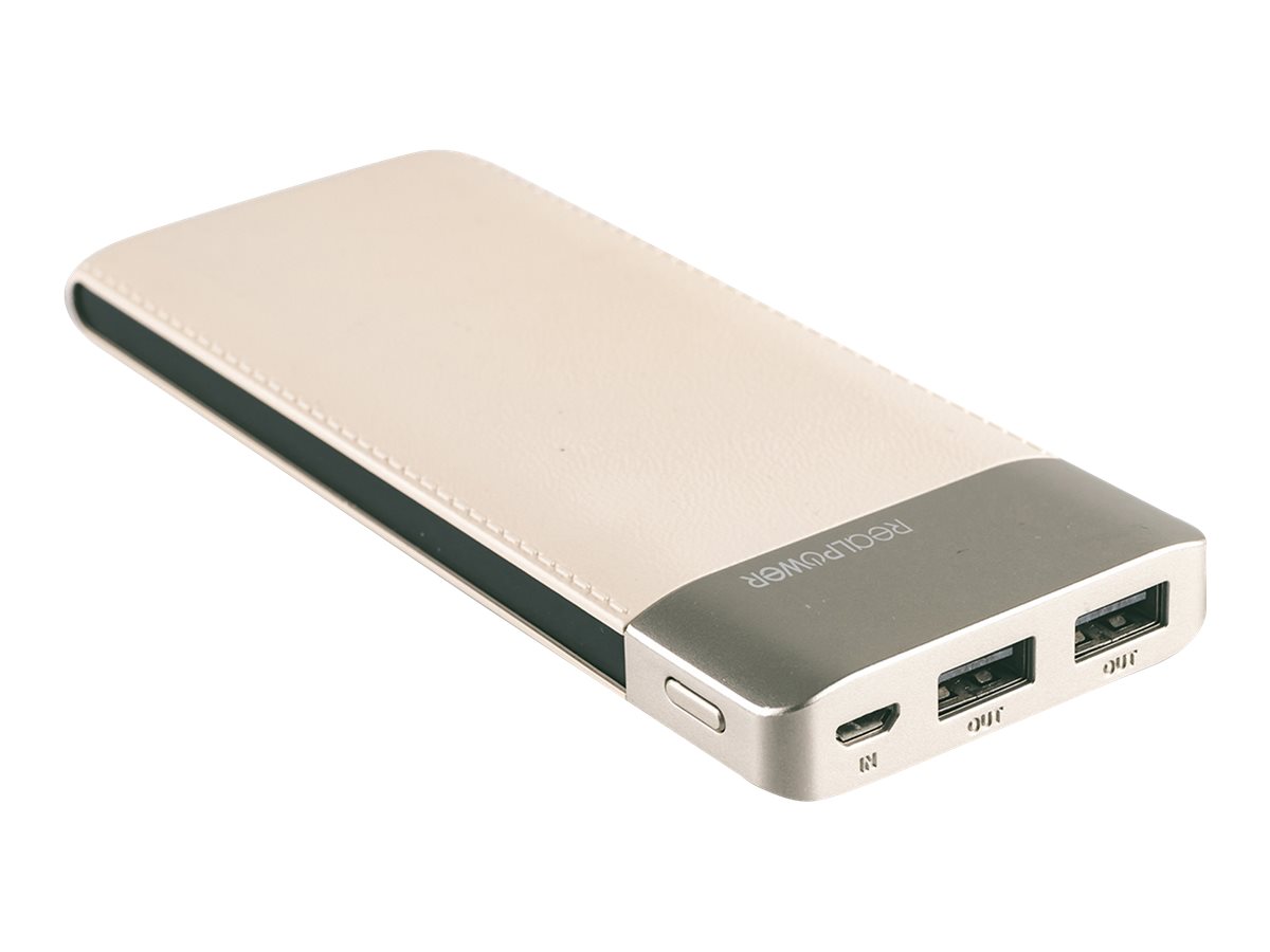 Ultron Realpower PB-8000 Fashion - Powerbank - 8000 mAh - 2 A - 2 Ausgabeanschlussstellen (USB)Champagnerfarben