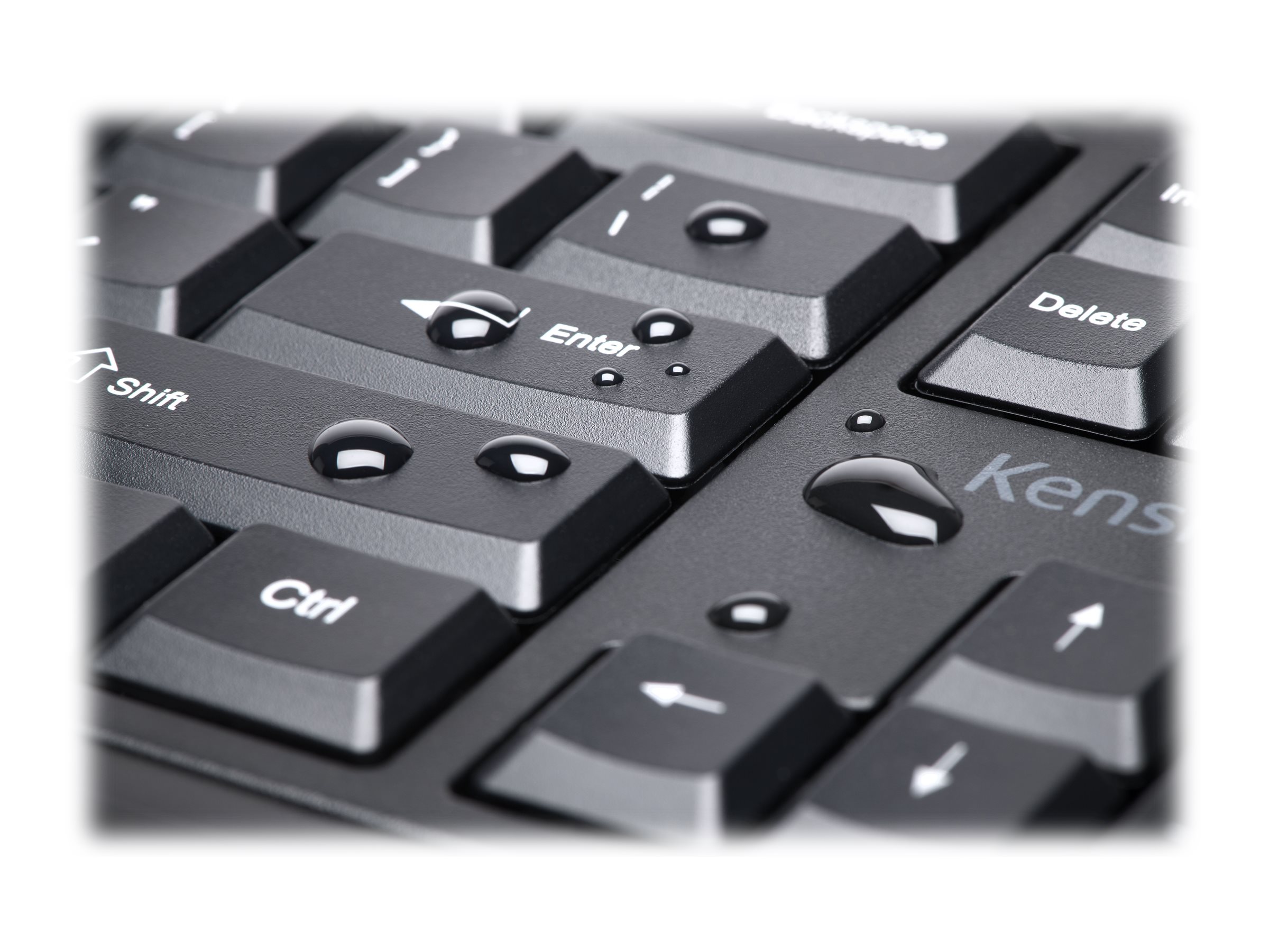 Kensington Pro Fit Ergo Wireless Keyboard - Tastaturkabellos - 2.4 GHz - Bluetooth 4.0 - Deutsch - Schwarz