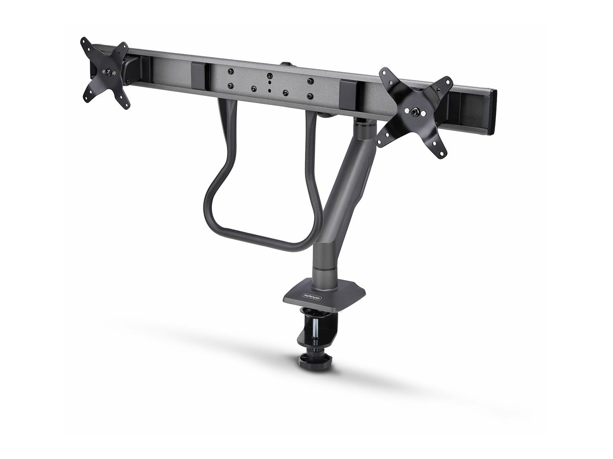 StarTech.com Desk Mount Dual Monitor Arm w/ Crossbar, Up To 27" Displays - Befestigungskit - artikulierender, mechanischer Feder - für 2 LCD-Displays - Kunststoff, Stahl - Schwarz - Bildschirmgröße: 4