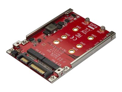 StarTech.com Startech M.2 auf SATA Adapter - Dual Slot M.2 NGFF SSD Adapter für 2,5in Laufwerke - RAID - Speichercontroller (RAID)M.2 - M.2 Card - RAID 0 - 1 - JBOD - BIG - SATA 6Gb/s - Rot