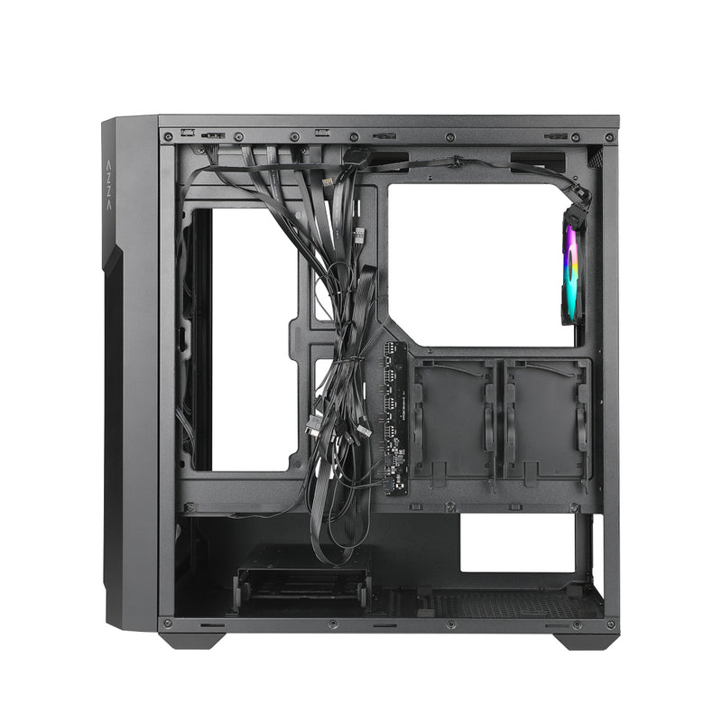 AZZA Torrent, Midi Tower, PC, Schwarz, ATX, ITX, micro ATX, Gaming, Blau, Grün, Orange2,5 " - Lüfter - USB Typ C